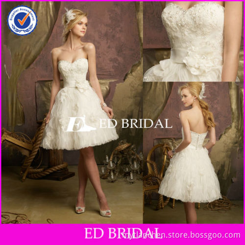 BY2222 New Style Sweetheart Delicate Ruffled Skirt Sexy Short Wedding Dresses